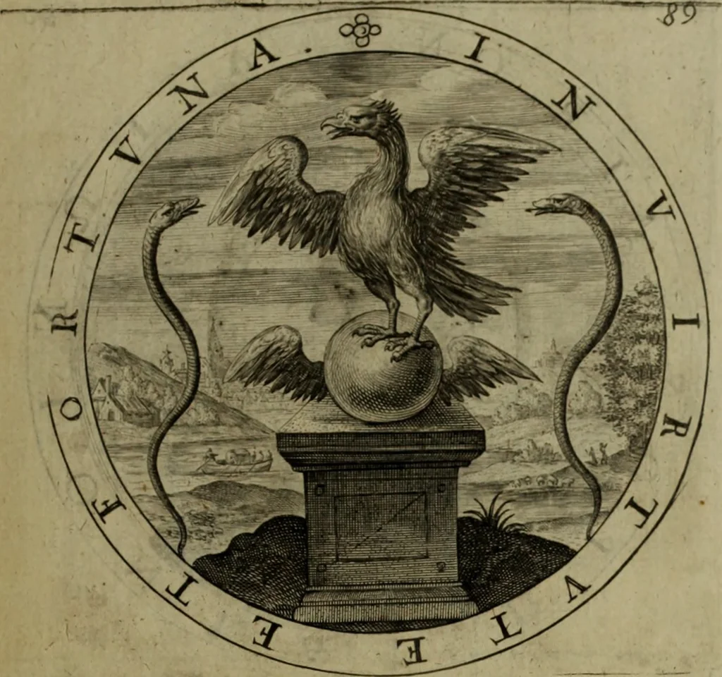 An illustration from A collection of emblemes, ancient and moderne : quickened vvith metricall illvstrations, both morall and divine, and disposed into lotteries, that instruction and good counsell may bee furthered by an honest and pleasant recreation, 1635, leaf 132