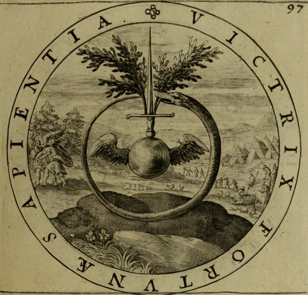An illustration from A collection of emblemes, ancient and moderne : quickened vvith metricall illvstrations, both morall and divine, and disposed into lotteries, that instruction and good counsell may bee furthered by an honest and pleasant recreation, 1635, leaf 140