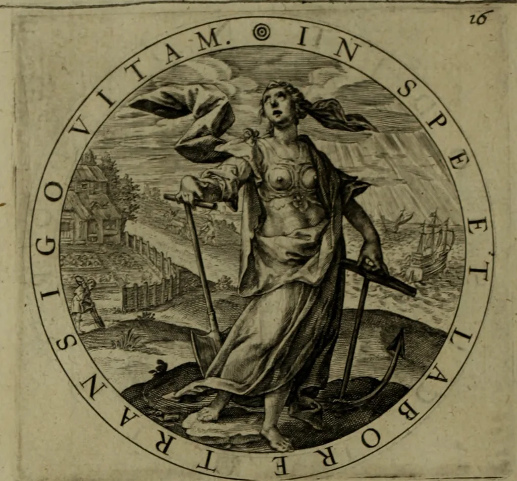 An illustration from A collection of emblemes, ancient and moderne : quickened vvith metricall illvstrations, both morall and divine, and disposed into lotteries, that instruction and good counsell may bee furthered by an honest and pleasant recreation, 1635, leaf 177