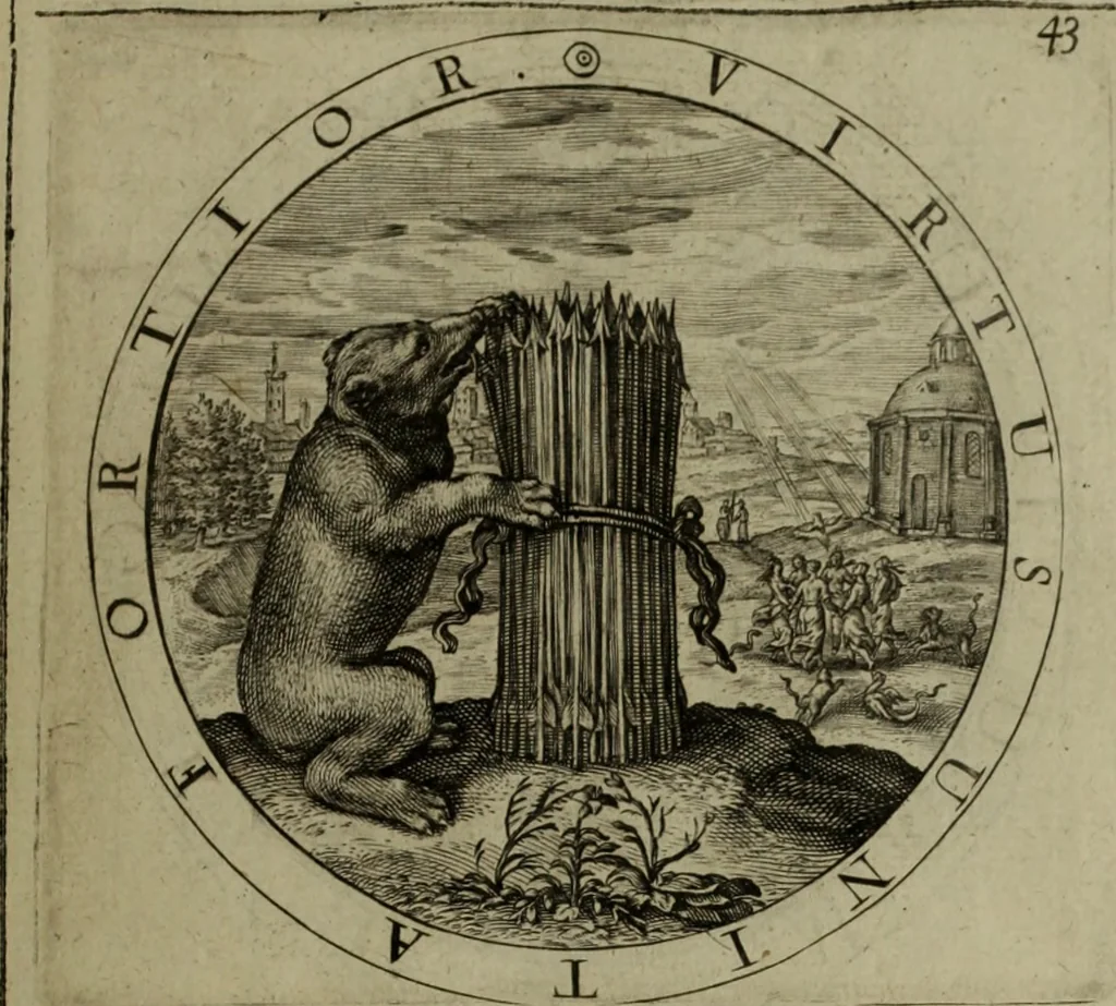 An illustration from A collection of emblemes, ancient and moderne : quickened vvith metricall illvstrations, both morall and divine, and disposed into lotteries, that instruction and good counsell may bee furthered by an honest and pleasant recreation, 1635, leaf 204