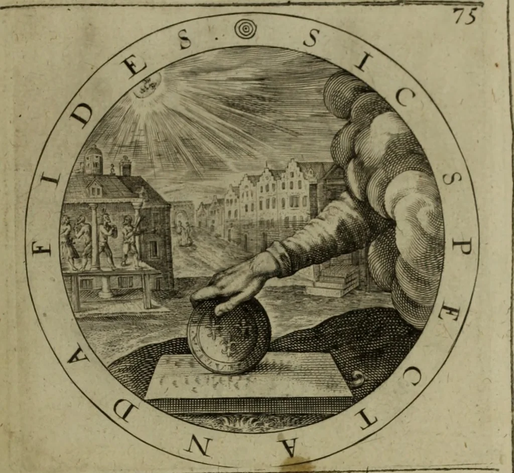 An illustration from A collection of emblemes, ancient and moderne : quickened vvith metricall illvstrations, both morall and divine, and disposed into lotteries, that instruction and good counsell may bee furthered by an honest and pleasant recreation, 1635, leaf 254