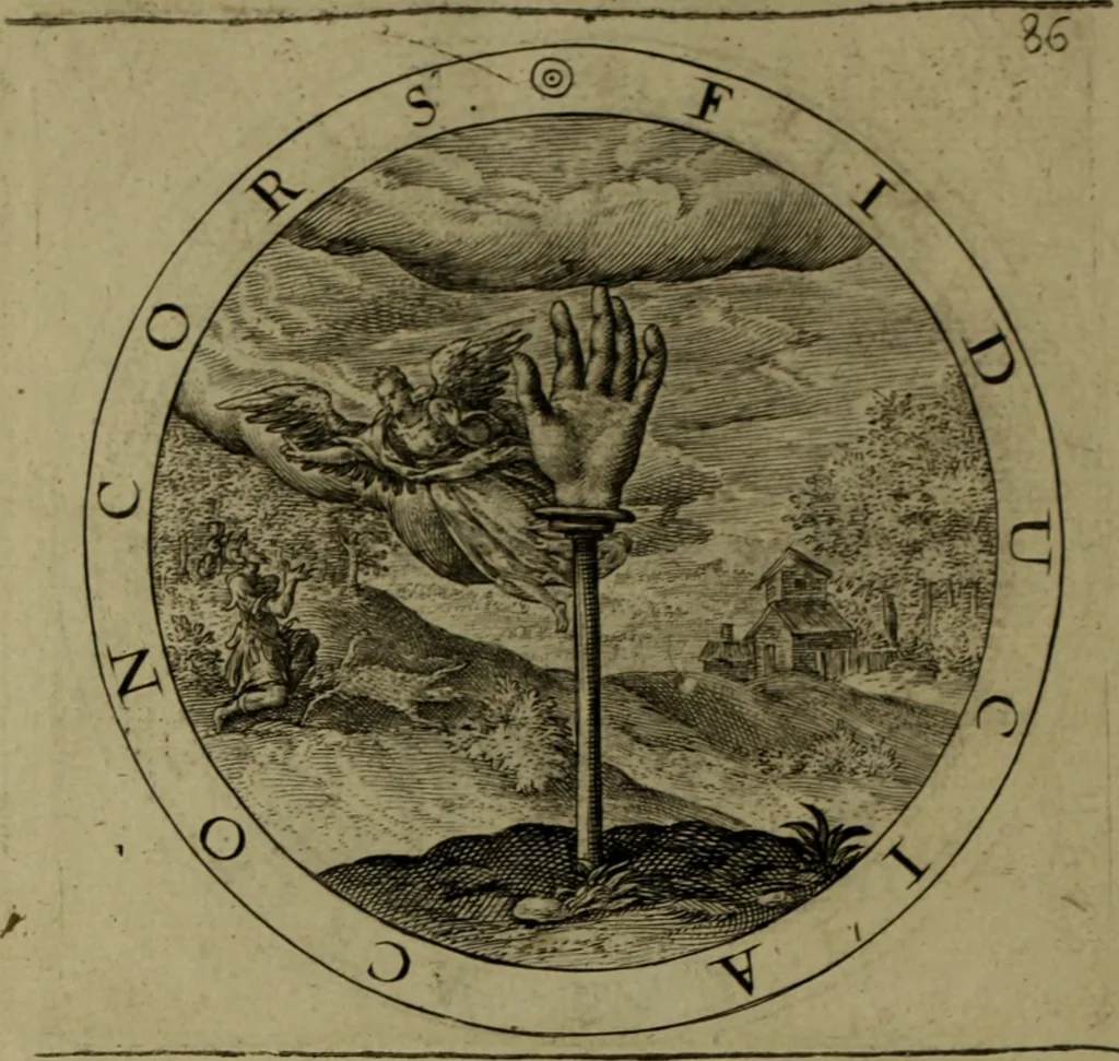 An illustration from A collection of emblemes, ancient and moderne : quickened vvith metricall illvstrations, both morall and divine, and disposed into lotteries, that instruction and good counsell may bee furthered by an honest and pleasant recreation, 1635, leaf 265