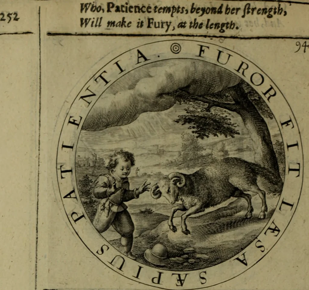 An illustration from A collection of emblemes, ancient and moderne : quickened vvith metricall illvstrations, both morall and divine, and disposed into lotteries, that instruction and good counsell may bee furthered by an honest and pleasant recreation, 1635, leaf 273