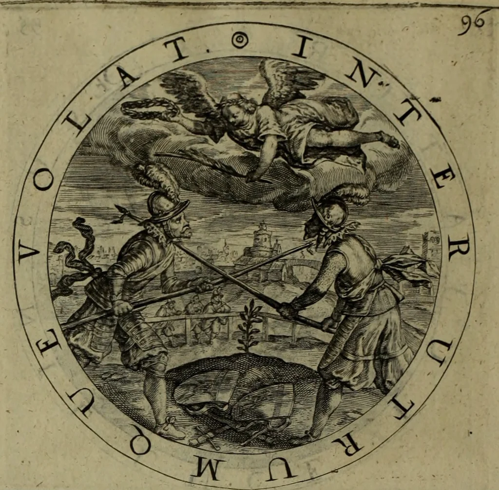 An illustration from A collection of emblemes, ancient and moderne : quickened vvith metricall illvstrations, both morall and divine, and disposed into lotteries, that instruction and good counsell may bee furthered by an honest and pleasant recreation, 1635, leaf 275
