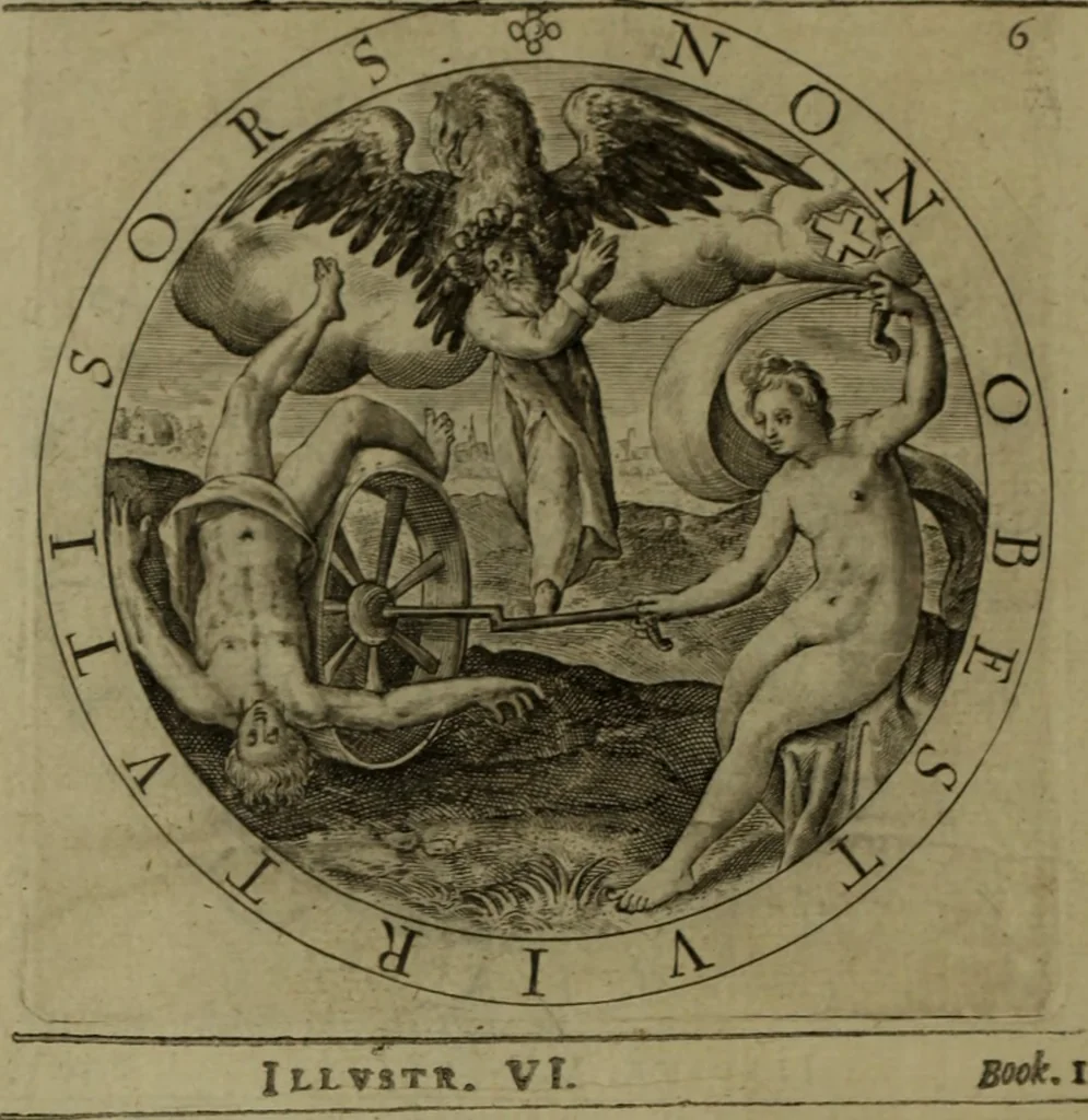 An illustration from A collection of emblemes, ancient and moderne : quickened vvith metricall illvstrations, both morall and divine, and disposed into lotteries, that instruction and good counsell may bee furthered by an honest and pleasant recreation, 1635, leaf 31