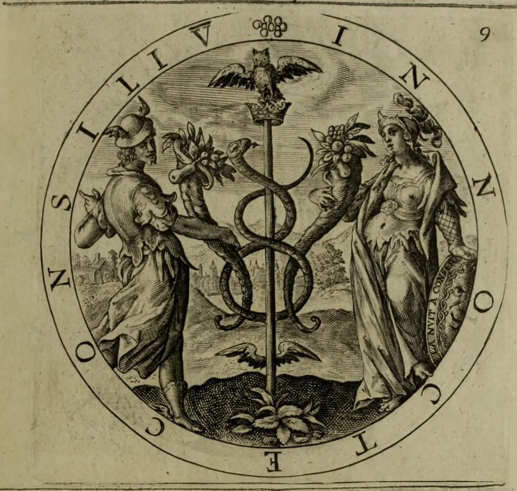 An illustration from A collection of emblemes, ancient and moderne : quickened vvith metricall illvstrations, both morall and divine, and disposed into lotteries, that instruction and good counsell may bee furthered by an honest and pleasant recreation, 1635, leaf 34