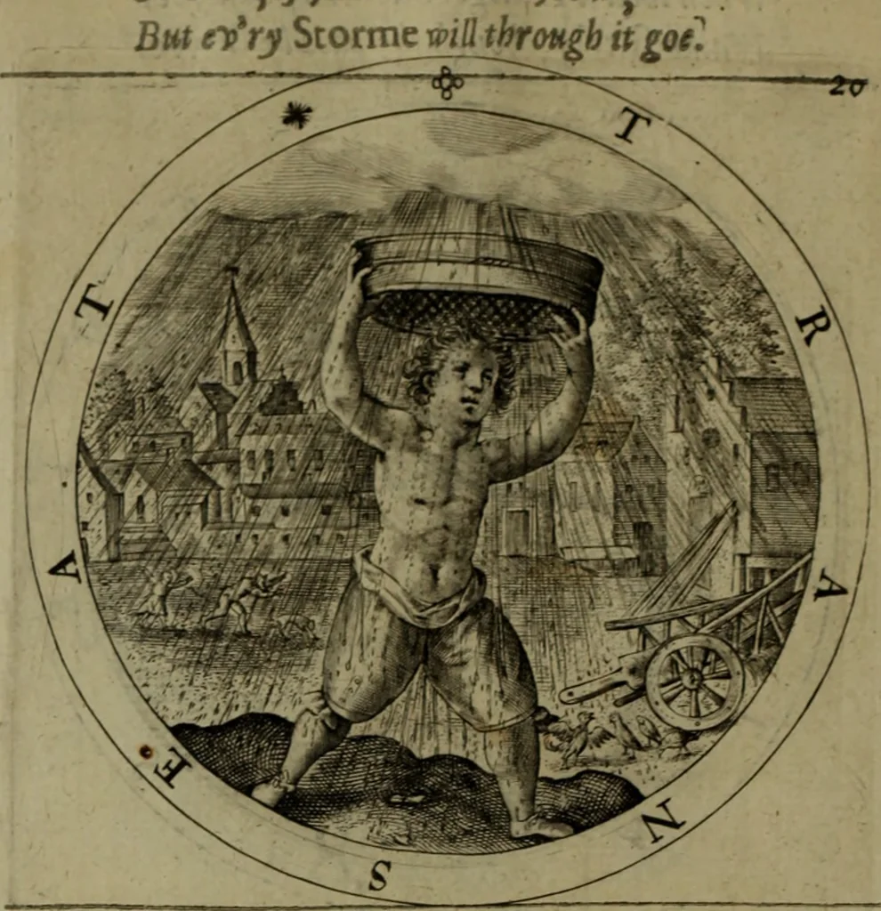An illustration from A collection of emblemes, ancient and moderne : quickened vvith metricall illvstrations, both morall and divine, and disposed into lotteries, that instruction and good counsell may bee furthered by an honest and pleasant recreation, 1635, leaf 45