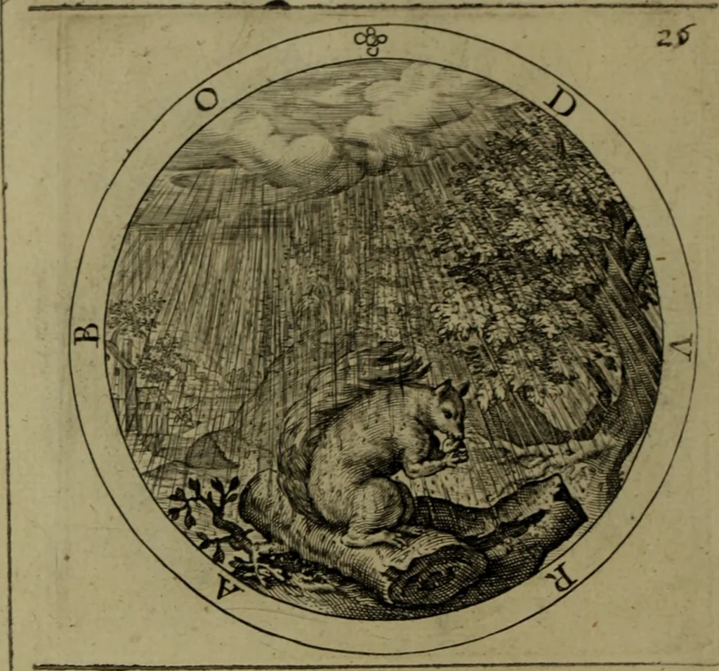 An illustration from A collection of emblemes, ancient and moderne : quickened vvith metricall illvstrations, both morall and divine, and disposed into lotteries, that instruction and good counsell may bee furthered by an honest and pleasant recreation, 1635, leaf 51