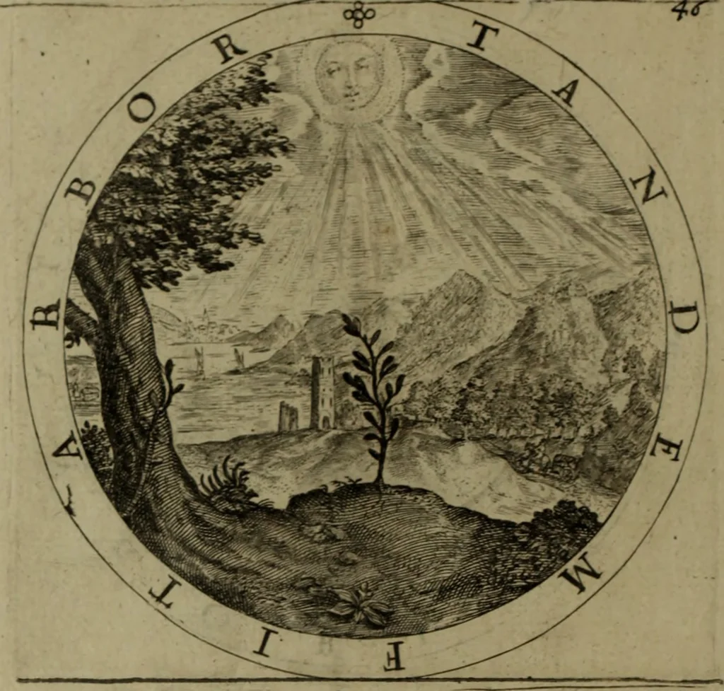 An illustration from A collection of emblemes, ancient and moderne : quickened vvith metricall illvstrations, both morall and divine, and disposed into lotteries, that instruction and good counsell may bee furthered by an honest and pleasant recreation, 1635, leaf 71