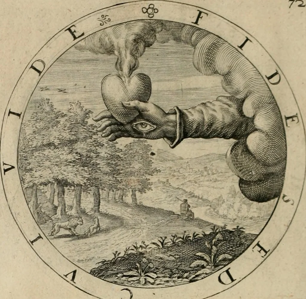 An illustration from A collection of emblemes, ancient and moderne : quickened vvith metricall illustrations, both morall and divine : and disposed into lotteries ..., 1635, leaf 117