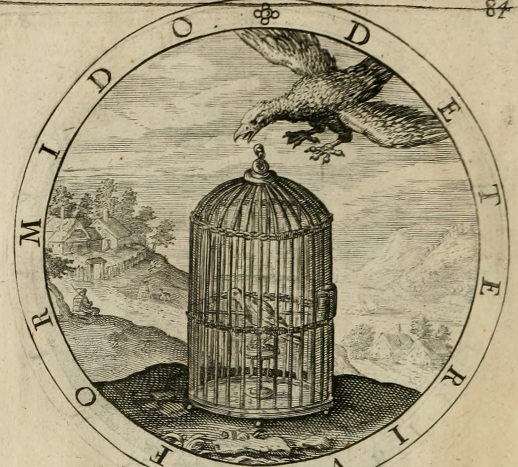 An illustration from A collection of emblemes, ancient and moderne : quickened vvith metricall illustrations, both morall and divine : and disposed into lotteries ..., 1635, leaf 129