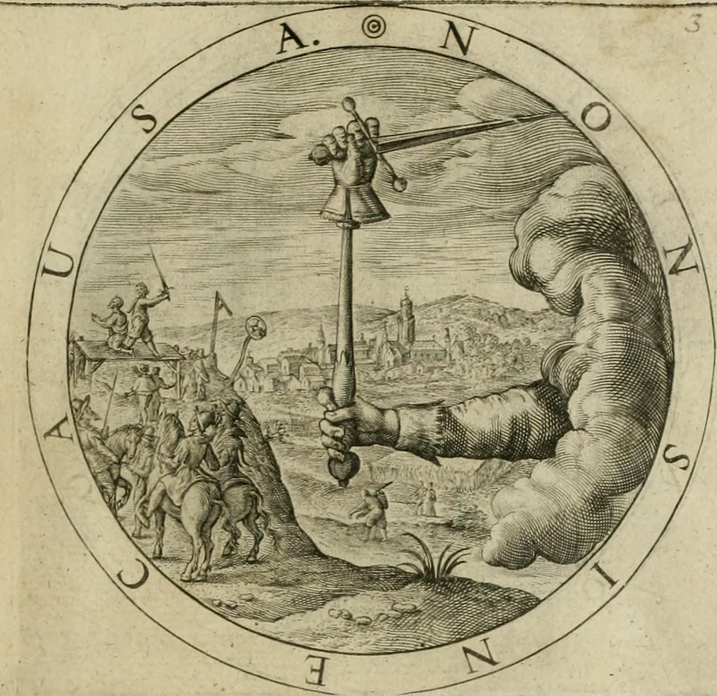 An illustration from A collection of emblemes, ancient and moderne : quickened vvith metricall illustrations, both morall and divine : and disposed into lotteries ..., 1635, leaf 166