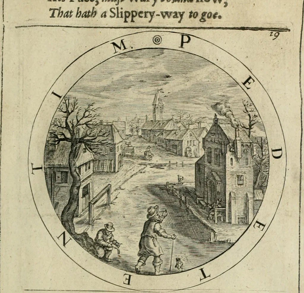 An illustration from A collection of emblemes, ancient and moderne : quickened vvith metricall illustrations, both morall and divine : and disposed into lotteries ..., 1635, leaf 182