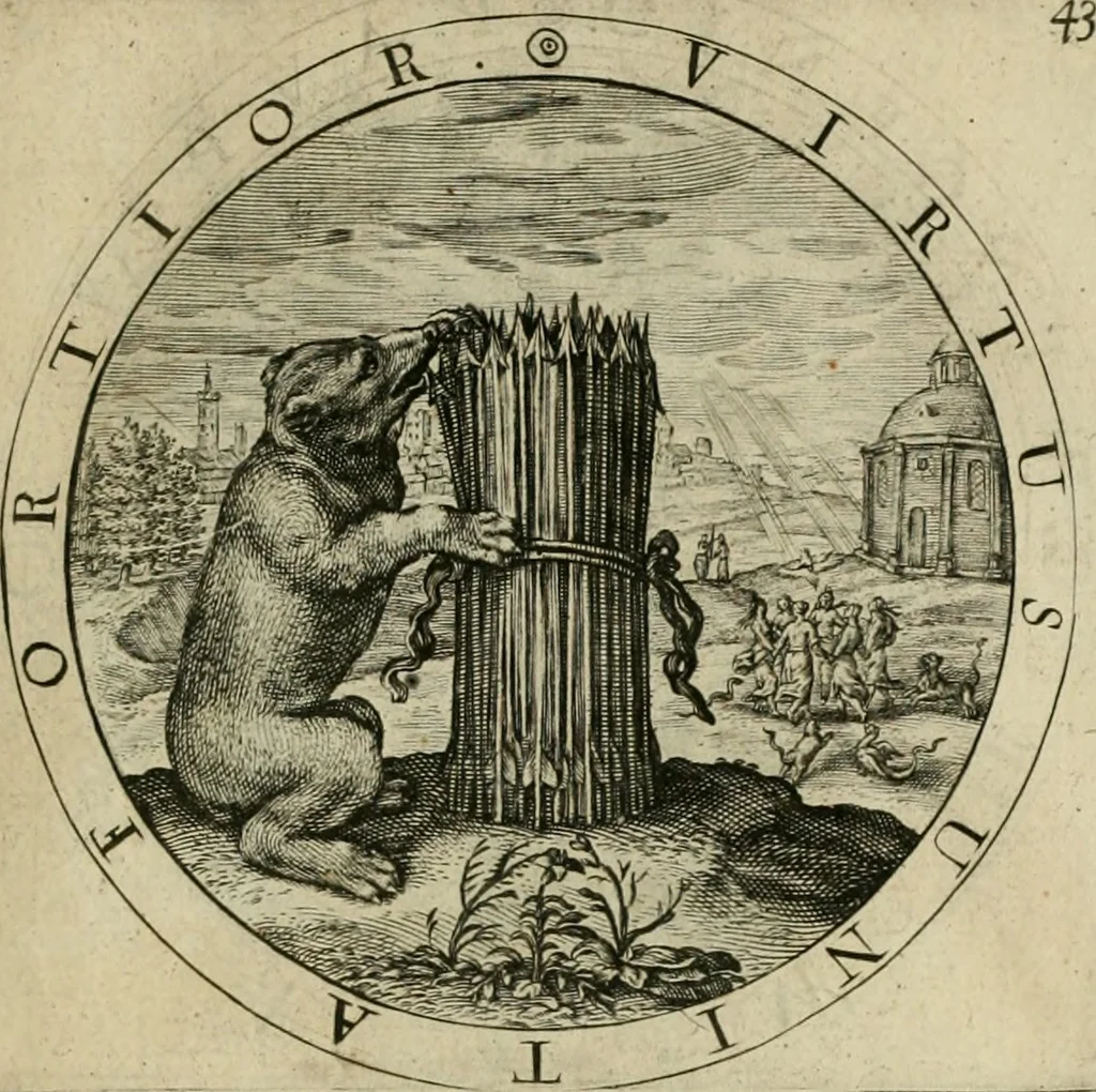 An illustration from A collection of emblemes, ancient and moderne : quickened vvith metricall illustrations, both morall and divine : and disposed into lotteries ..., 1635, leaf 206
