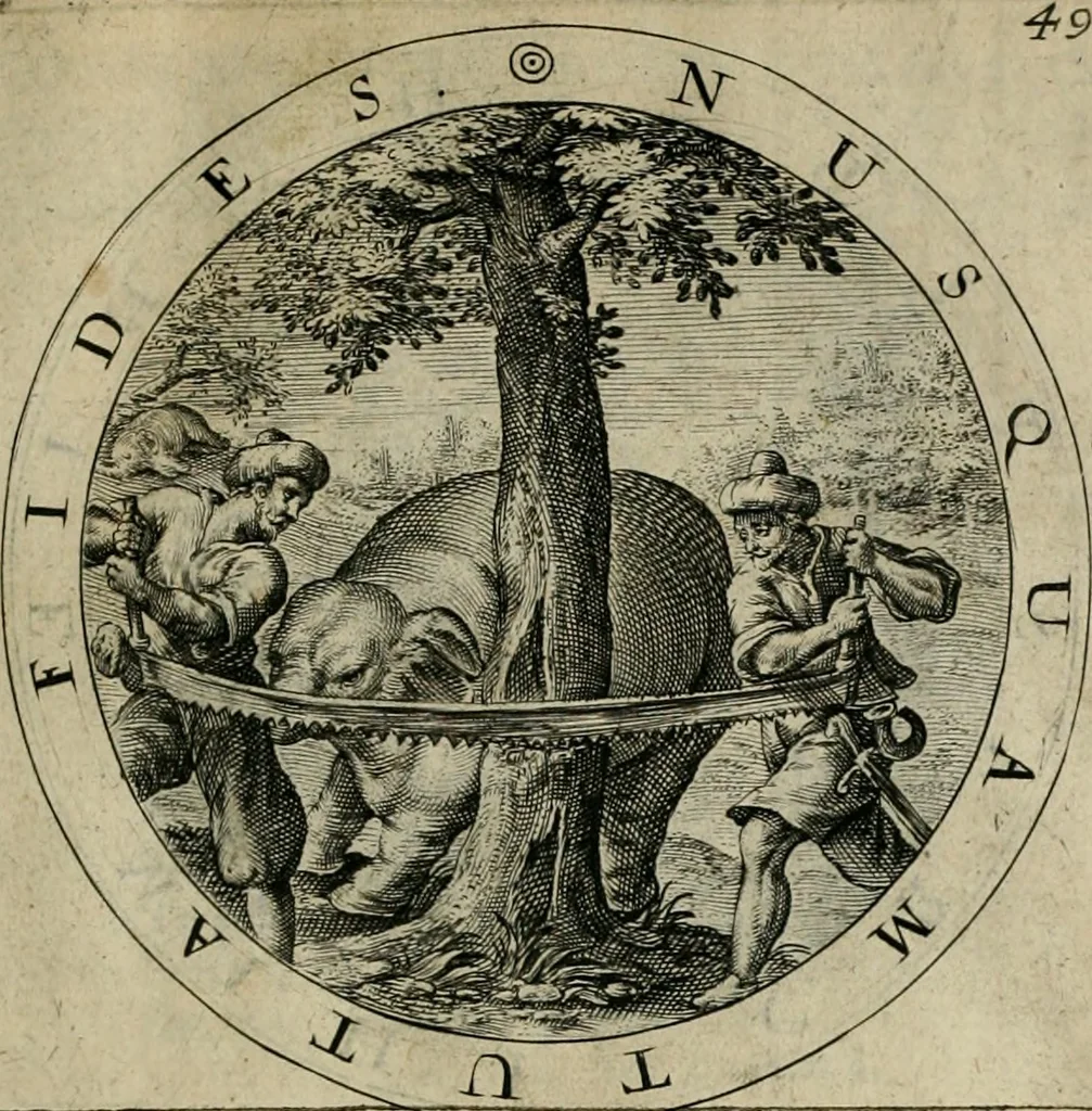 An illustration from A collection of emblemes, ancient and moderne : quickened vvith metricall illustrations, both morall and divine : and disposed into lotteries ..., 1635, leaf 212