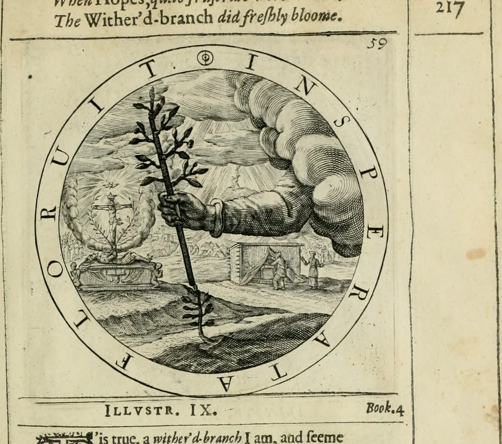 An illustration from A collection of emblemes, ancient and moderne : quickened vvith metricall illustrations, both morall and divine : and disposed into lotteries ..., 1635, leaf 240