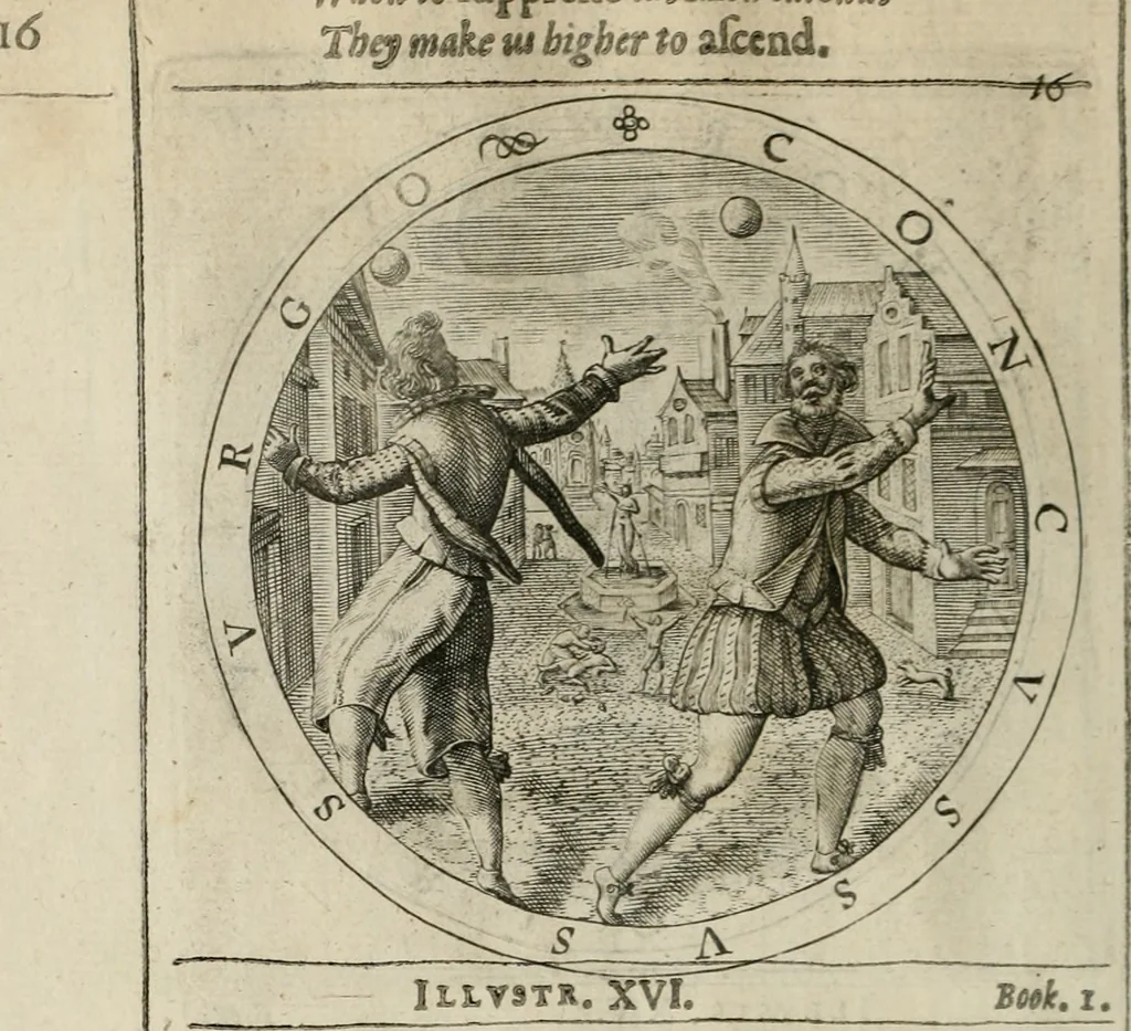 An illustration from A collection of emblemes, ancient and moderne : quickened vvith metricall illustrations, both morall and divine : and disposed into lotteries ..., 1635, leaf 43