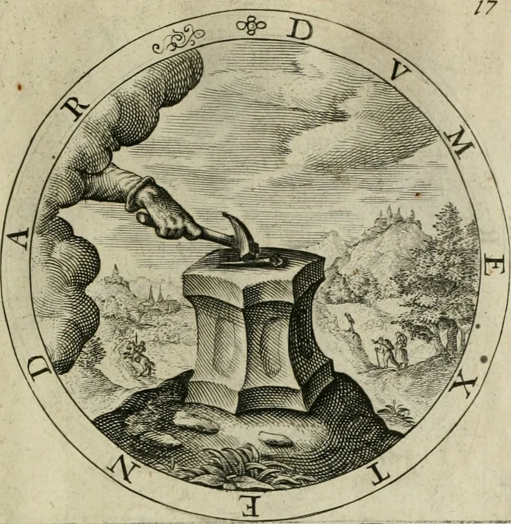 An illustration from A collection of emblemes, ancient and moderne : quickened vvith metricall illustrations, both morall and divine : and disposed into lotteries ..., 1635, leaf 44