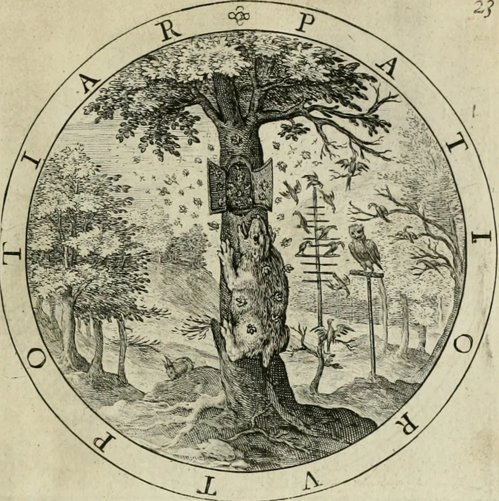 An illustration from A collection of emblemes, ancient and moderne : quickened vvith metricall illustrations, both morall and divine : and disposed into lotteries ..., 1635, leaf 50