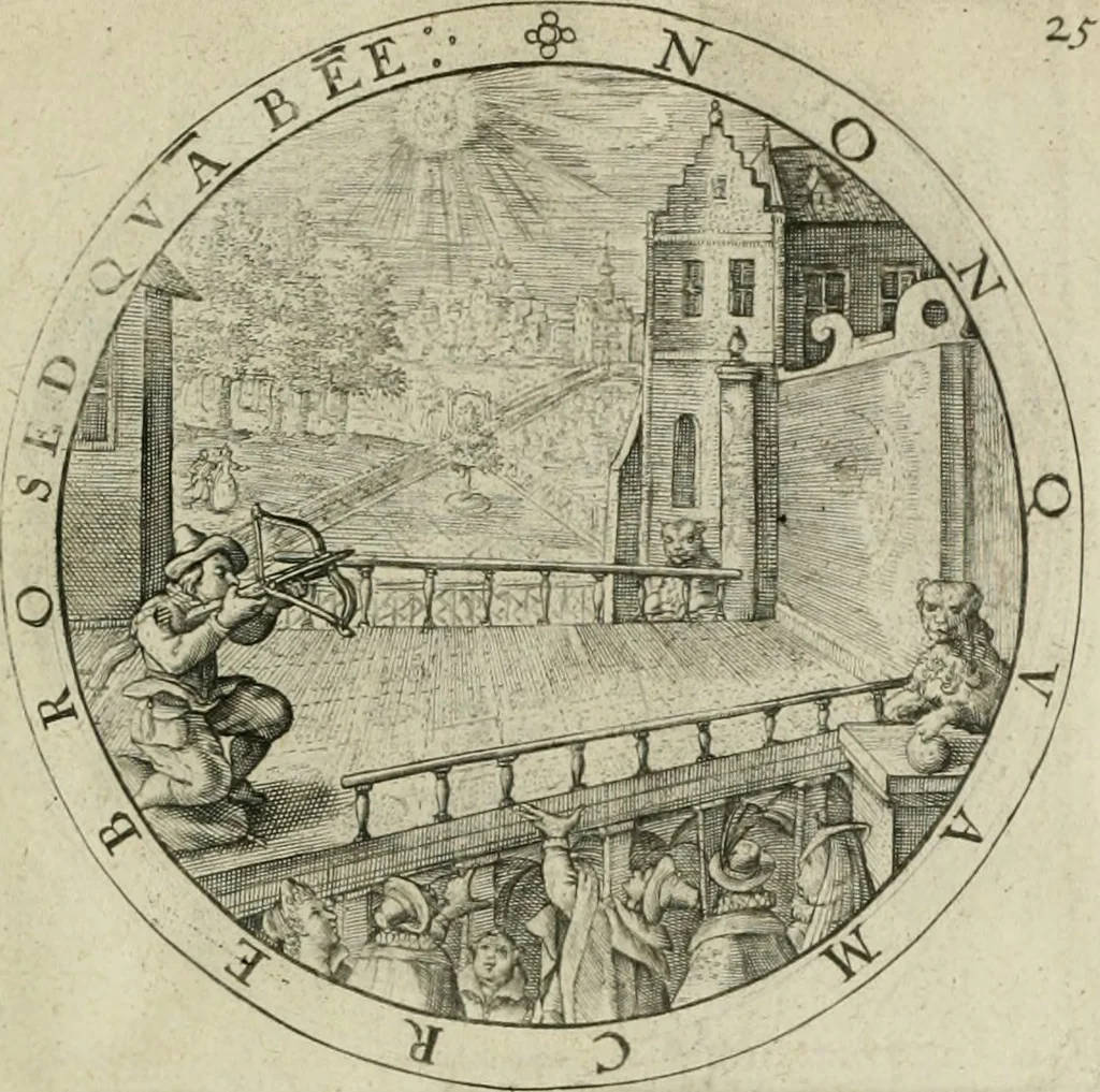 An illustration from A collection of emblemes, ancient and moderne : quickened vvith metricall illustrations, both morall and divine : and disposed into lotteries ..., 1635, leaf 52