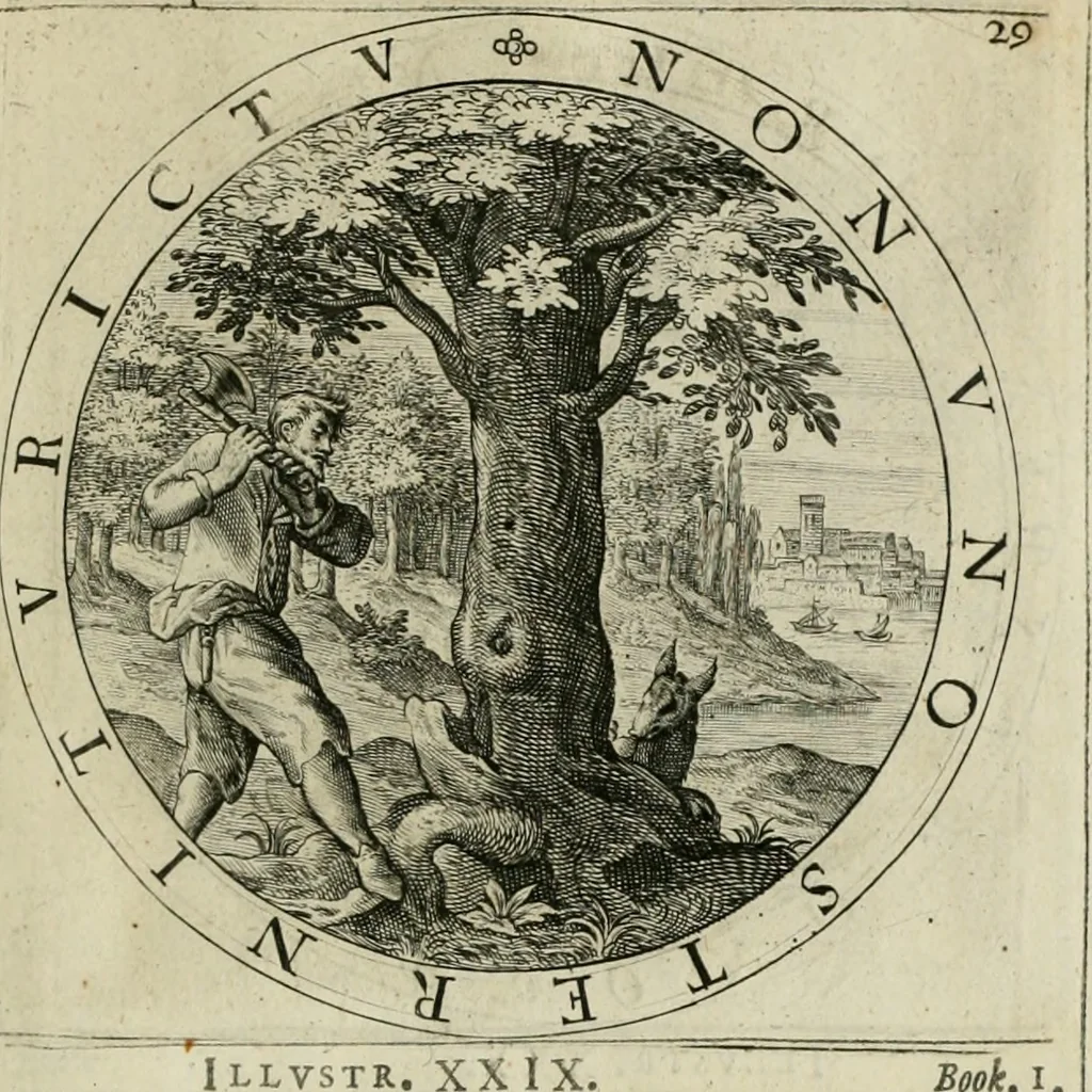 An illustration from A collection of emblemes, ancient and moderne : quickened vvith metricall illustrations, both morall and divine : and disposed into lotteries ..., 1635, leaf 56