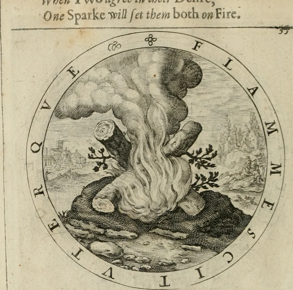 An illustration from A collection of emblemes, ancient and moderne : quickened vvith metricall illustrations, both morall and divine : and disposed into lotteries ..., 1635, leaf 61