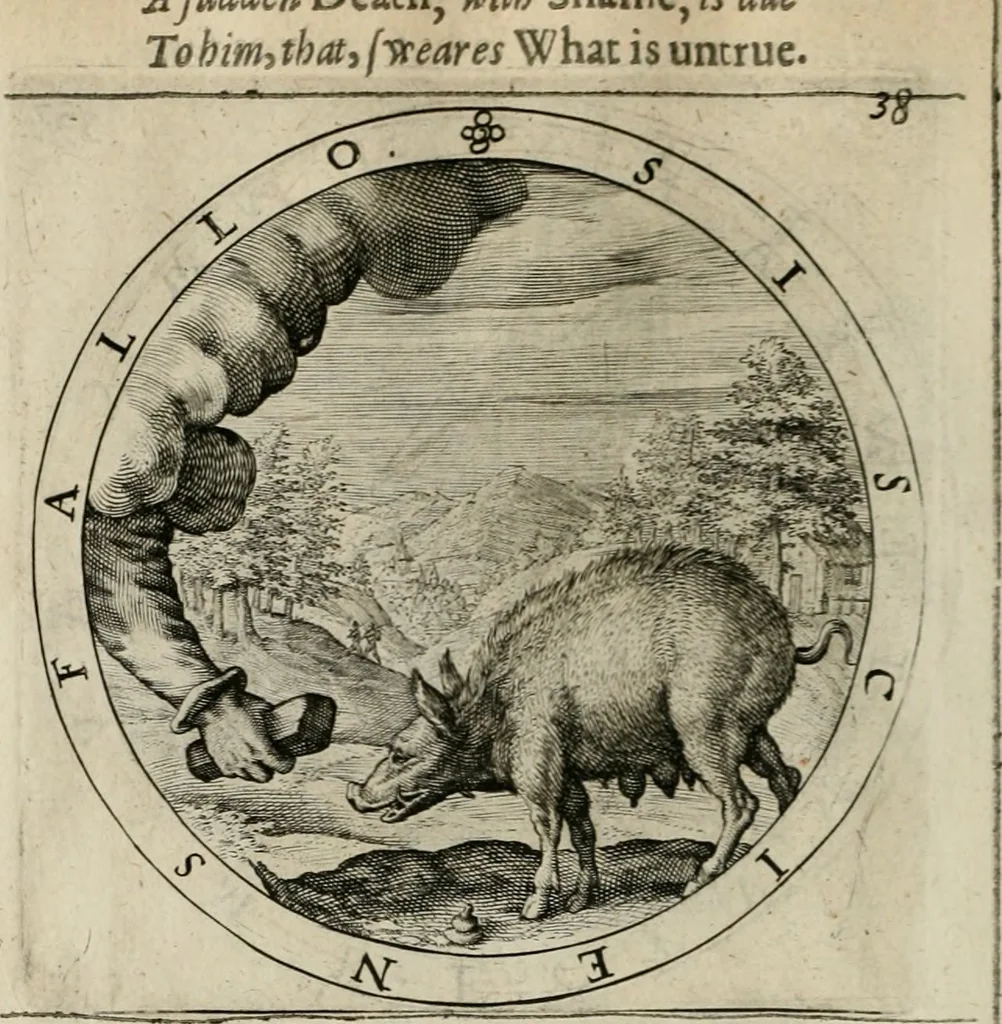 An illustration from A collection of emblemes, ancient and moderne : quickened vvith metricall illustrations, both morall and divine : and disposed into lotteries ..., 1635, leaf 65