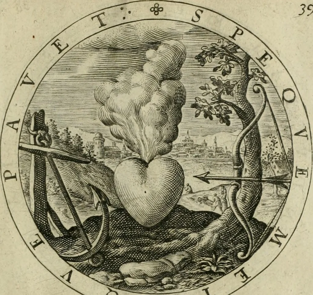 An illustration from A collection of emblemes, ancient and moderne : quickened vvith metricall illustrations, both morall and divine : and disposed into lotteries ..., 1635, leaf 66