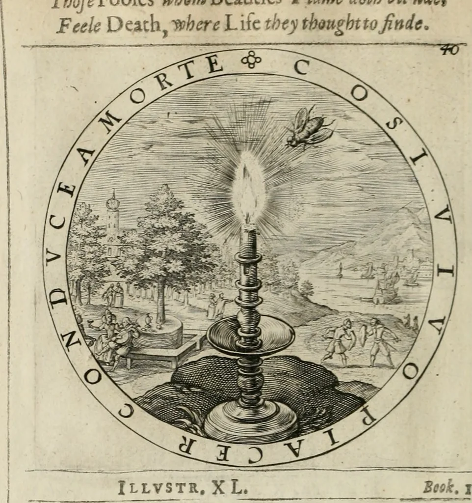 An illustration from A collection of emblemes, ancient and moderne : quickened vvith metricall illustrations, both morall and divine : and disposed into lotteries ..., 1635, leaf 67