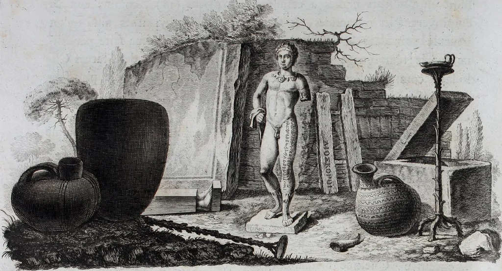 An illustration from Collection of Etruscan, Greek and Roman antiquities from the cabinet of the Honourable William Hamilton, 1766, leaf 121