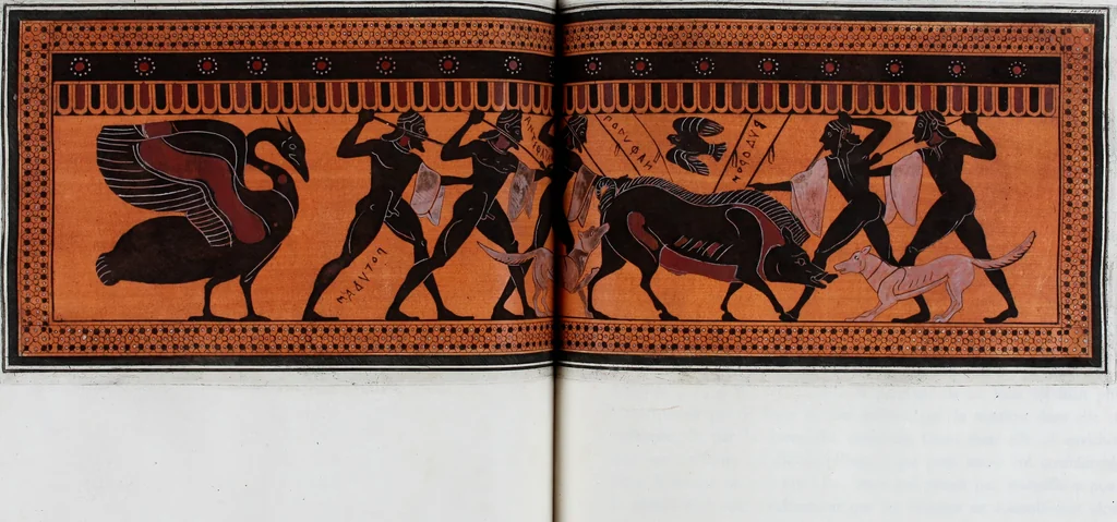 An illustration from Collection of Etruscan, Greek and Roman antiquities from the cabinet of the Honourable William Hamilton, 1766, leaf 176