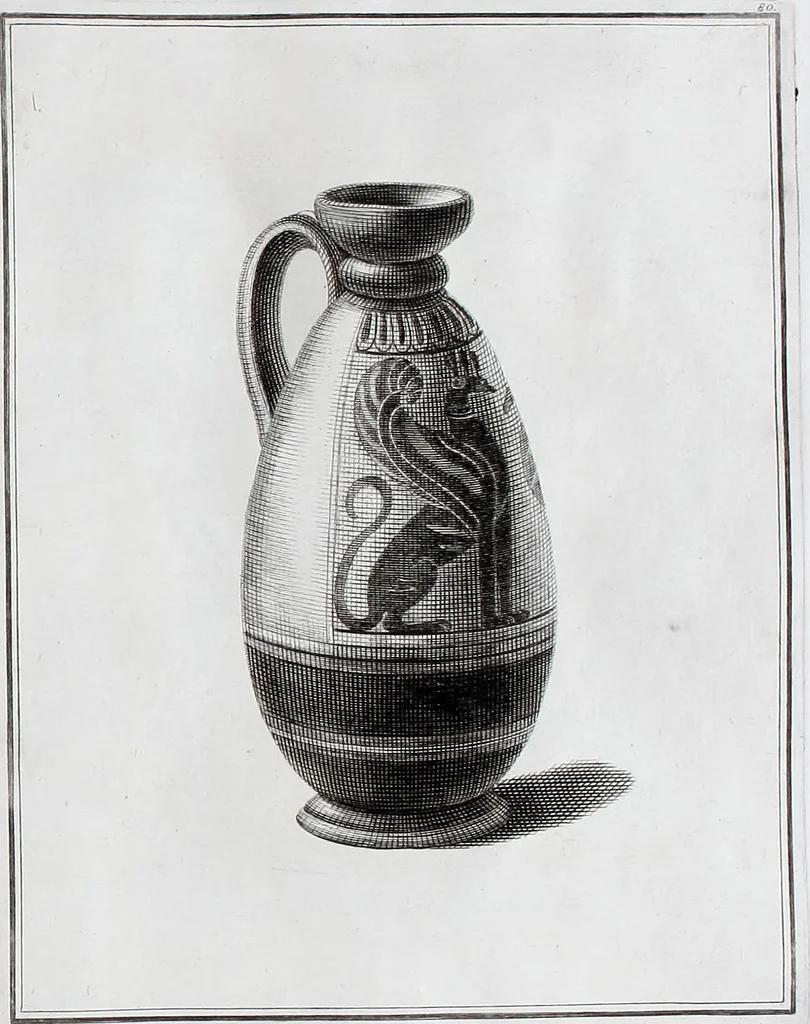 An illustration from Collection of Etruscan, Greek and Roman antiquities from the cabinet of the Honourable William Hamilton, 1766, leaf 318