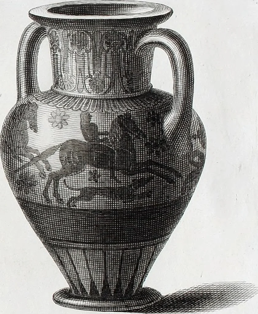An illustration from Collection of Etruscan, Greek and Roman antiquities from the cabinet of the Honourable William Hamilton, 1766, leaf 342
