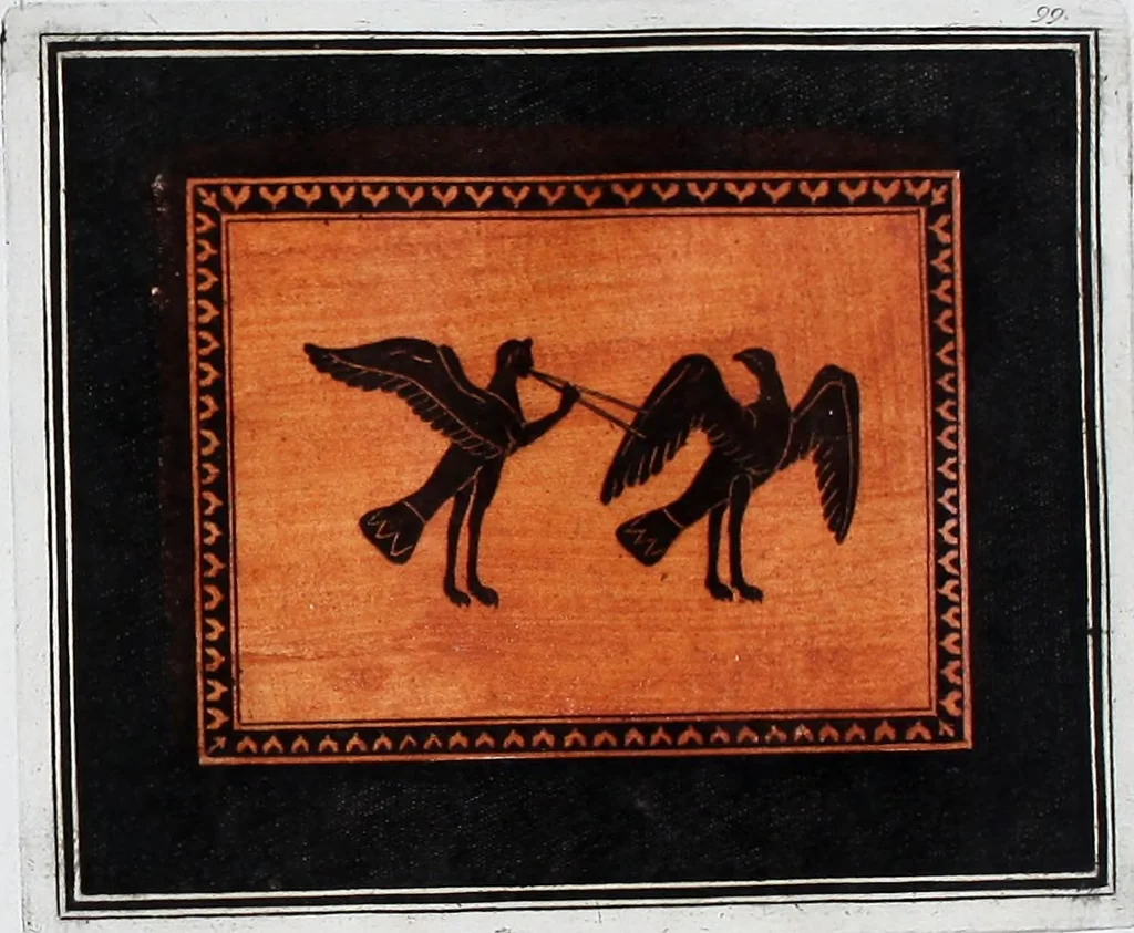 An illustration from Collection of Etruscan, Greek and Roman antiquities from the cabinet of the Honourable William Hamilton, 1766, leaf 358