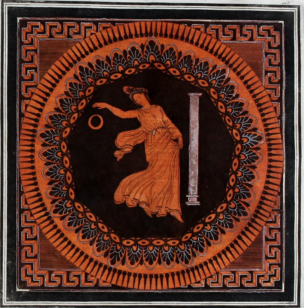 An illustration from Collection of Etruscan, Greek and Roman antiquities from the cabinet of the Honourable William Hamilton, 1766, leaf 396
