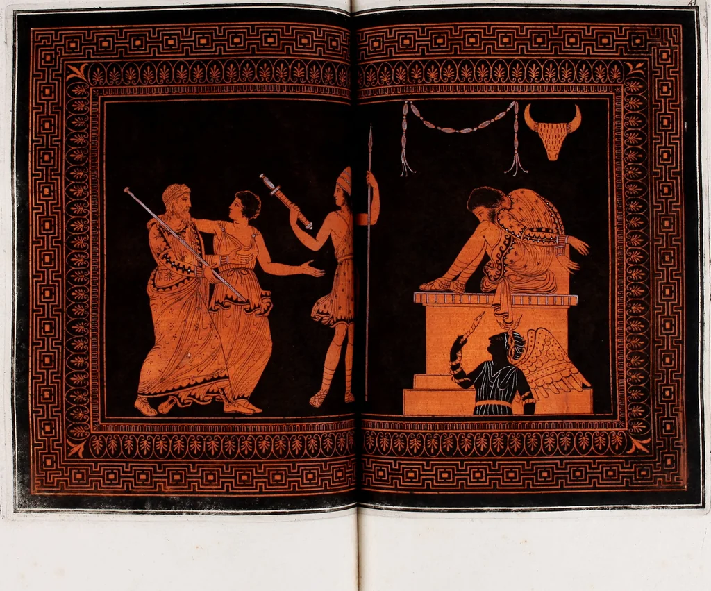 An illustration from Collection of Etruscan, Greek and Roman antiquities from the cabinet of the Honourable William Hamilton, 1766, leaf 234
