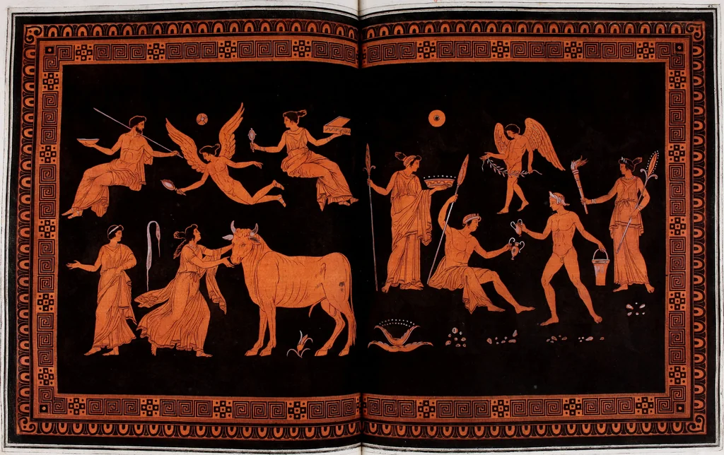 An illustration from Collection of Etruscan, Greek and Roman antiquities from the cabinet of the Honourable William Hamilton, 1766, leaf 244