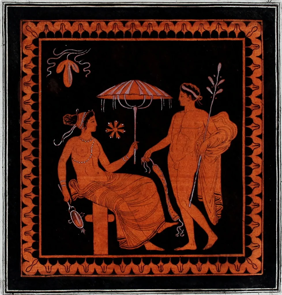 An illustration from Collection of Etruscan, Greek and Roman antiquities from the cabinet of the Honourable William Hamilton, 1766, leaf 256