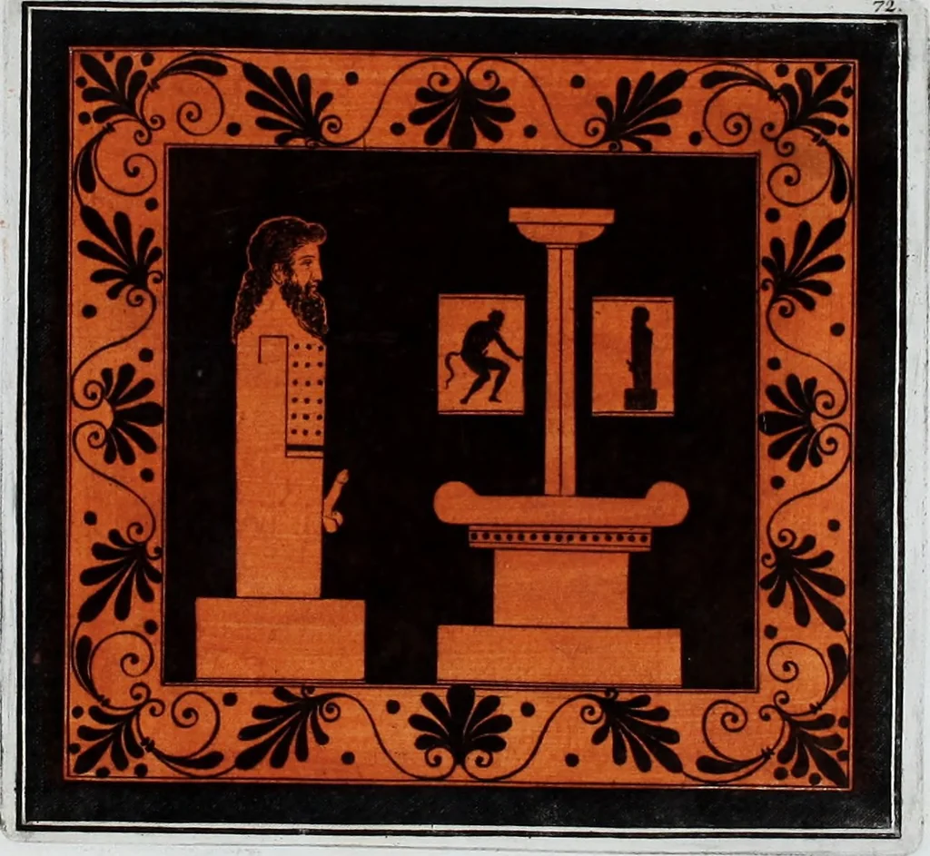 An illustration from Collection of Etruscan, Greek and Roman antiquities from the cabinet of the Honourable William Hamilton, 1766, leaf 302