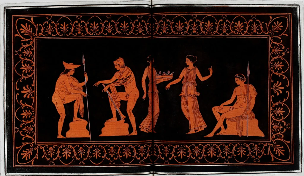 An illustration from Collection of Etruscan, Greek and Roman antiquities from the cabinet of the Honourable William Hamilton, 1766, leaf 402