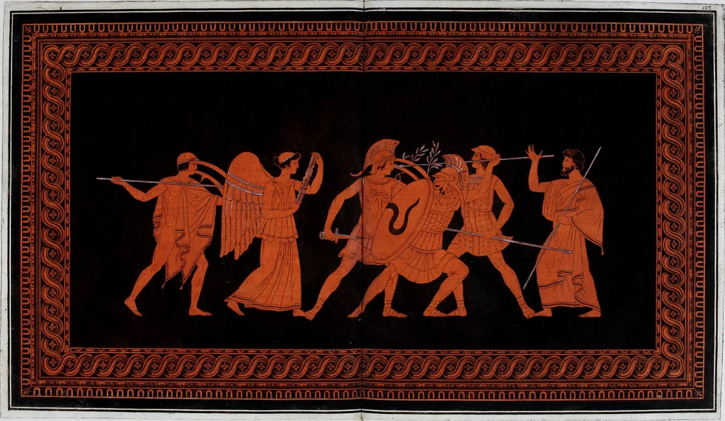An illustration from Collection of Etruscan, Greek and Roman antiquities from the cabinet of the Honourable William Hamilton, 1766, leaf 438