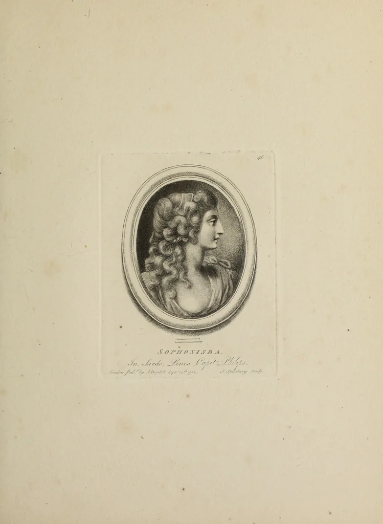 An illustration from A collection of fifty prints from antique gems in the collections of the Right Honourable Earl Percy, the Honourable C.F. Greville, and T.M. Slade, esquire, 1785, leaf 100