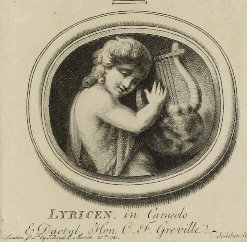 An illustration from A collection of fifty prints from antique gems in the collections of the Right Honourable Earl Percy, the Honourable C.F. Greville, and T.M. Slade, esquire, 1785, leaf 22