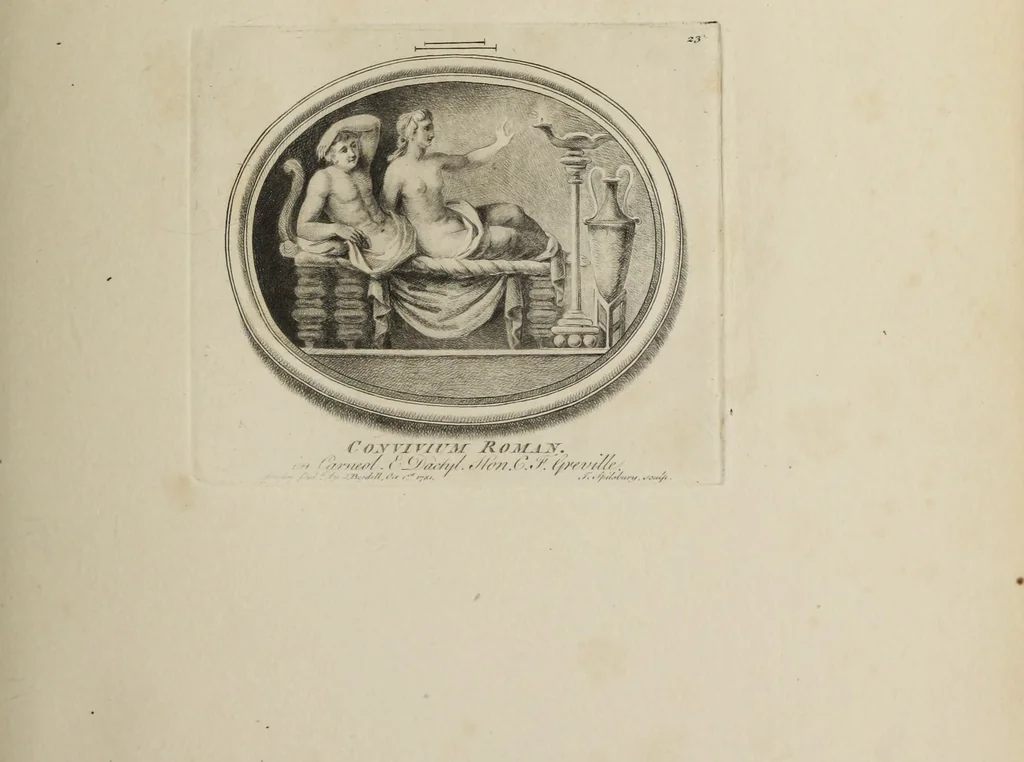 An illustration from A collection of fifty prints from antique gems in the collections of the Right Honourable Earl Percy, the Honourable C.F. Greville, and T.M. Slade, esquire, 1785, leaf 54