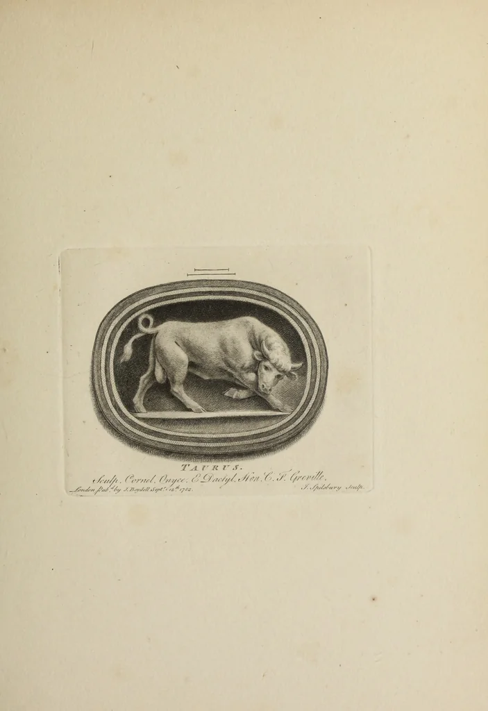 An illustration from A collection of fifty prints from antique gems in the collections of the Right Honourable Earl Percy, the Honourable C.F. Greville, and T.M. Slade, esquire, 1785, leaf 66