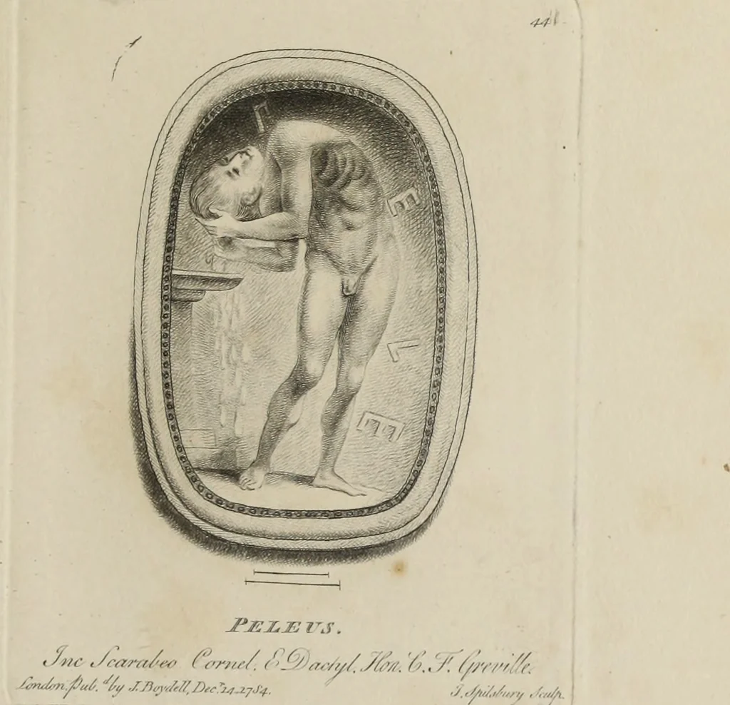 An illustration from A collection of fifty prints from antique gems in the collections of the Right Honourable Earl Percy, the Honourable C.F. Greville, and T.M. Slade, esquire, 1785, leaf 96
