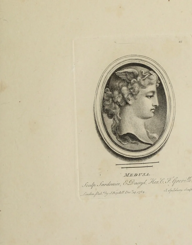 An illustration from A collection of fifty prints from antique gems in the collections of the Right Honourable Earl Percy, the Honourable C.F. Greville, and T.M. Slade, esquire, 1785, leaf 98