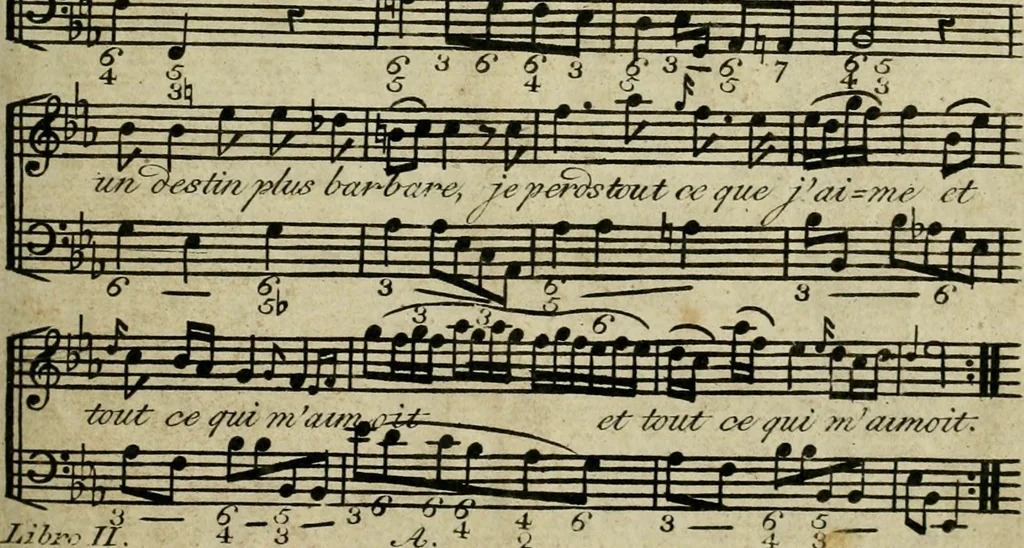 An illustration from [Collection of French songs, 1700, leaf 10