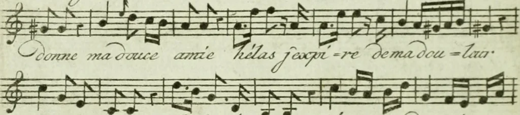 An illustration from [Collection of French songs, 1700, leaf 61