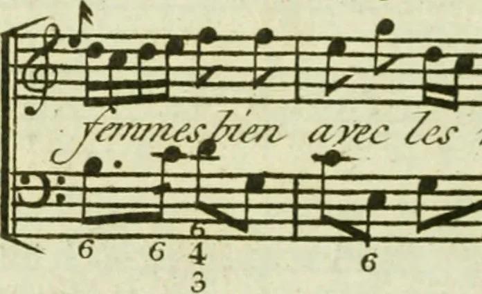 An illustration from [Collection of French songs, 1700, leaf 81
